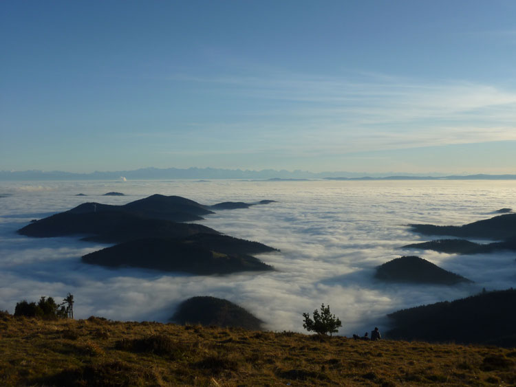 Belchen im Schwarzwald Aussicht Kleines Wiesental als Nebelmeer