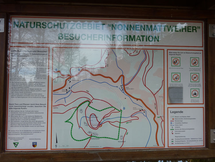 Infotafel Naturschutzgebiet Nonnenmattweiher im Schwarzwald
