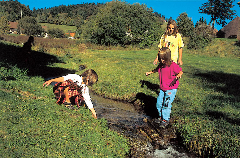 Kinder am Schwarzwaldbach Gersbach