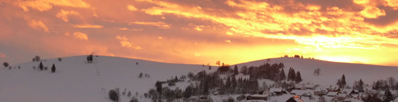 Sonnenuntergang Schwarzwald Winter