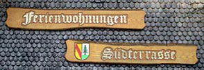 Ferienwohnungen Südterrasse Schild